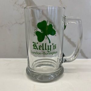 Vintage 1978 Kelly’s St. Patrick’s Day Beer Mug Shamrocks London Burlington